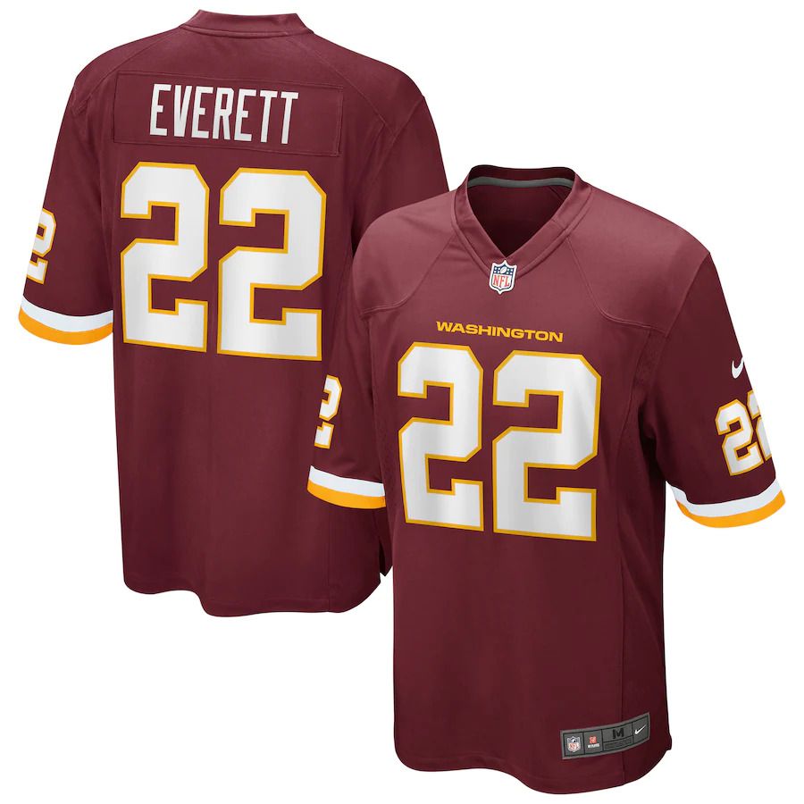 Men Washington Redskins #22 Deshazor Everett Nike Burgundy Game Player NFL Jersey